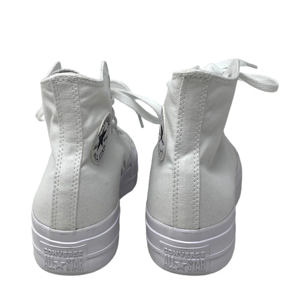 Converse Ctas Lift Platform White For Women Canvas Shoes High Custom 173149CWWWW - Picture 4 of 8